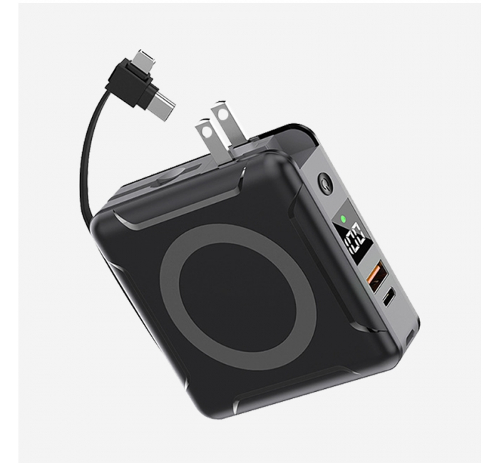 自带线插头10000毫安时大容量充电宝-PD18W双向快充